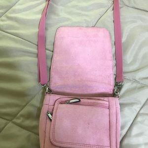Travelon Pink Suede crossbody bag